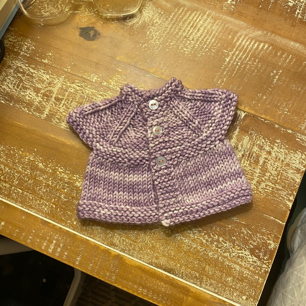 Handknit baby cardigan